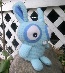 plush blue bunny (side front view)