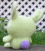 plush green bunny (back view)