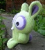 plush green bunny (side view)