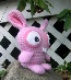 plush pink bunny(side front view)