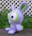 plush purple bunny (side front view)